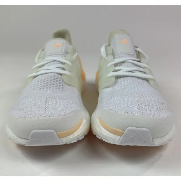 Adidas Ultraboost 19.5 DNA Womens 10 White Orange Running Shoes Sneakers GZ6469