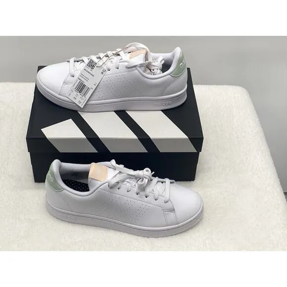 adidas Women’s Advantage Shoes Sneakers Size 9 White Green