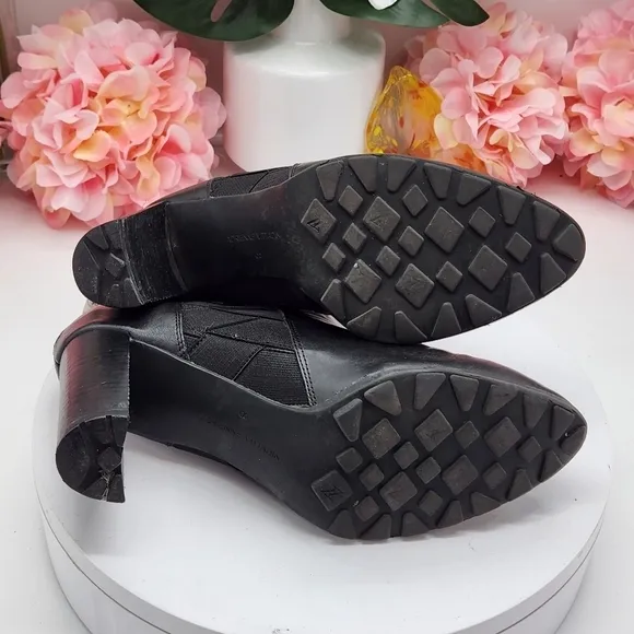 Adrienne Vittadini EUC Trinie Black Boots Women’s Size 8 Chunky Heel Booties.