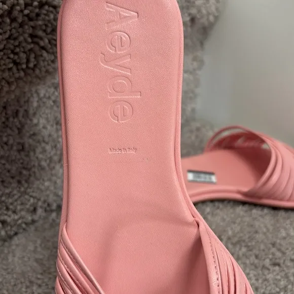Aeyde Pink Minimalist Slide Sandals Size 38