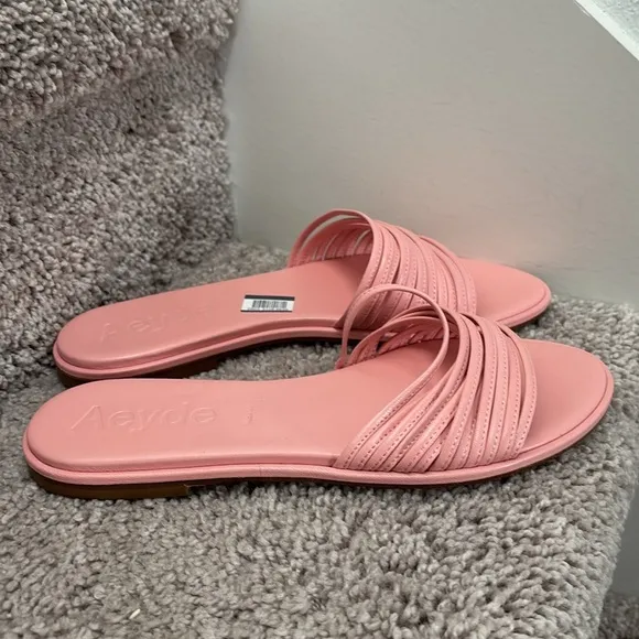 Aeyde Pink Minimalist Slide Sandals Size 38