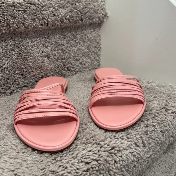 Aeyde Pink Minimalist Slide Sandals Size 38