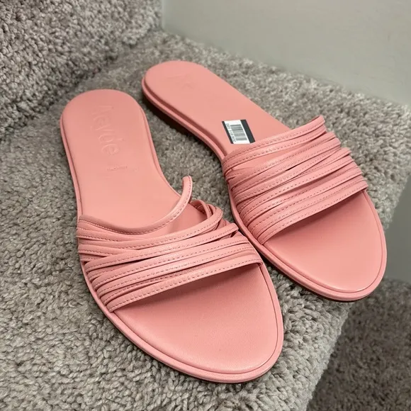 Aeyde Pink Minimalist Slide Sandals Size 38