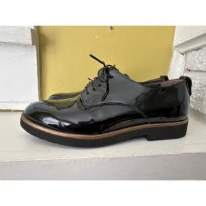 AGL Black Loafers Brogues Shoes Italy Attilio Giusti Leombruni sz 34.5