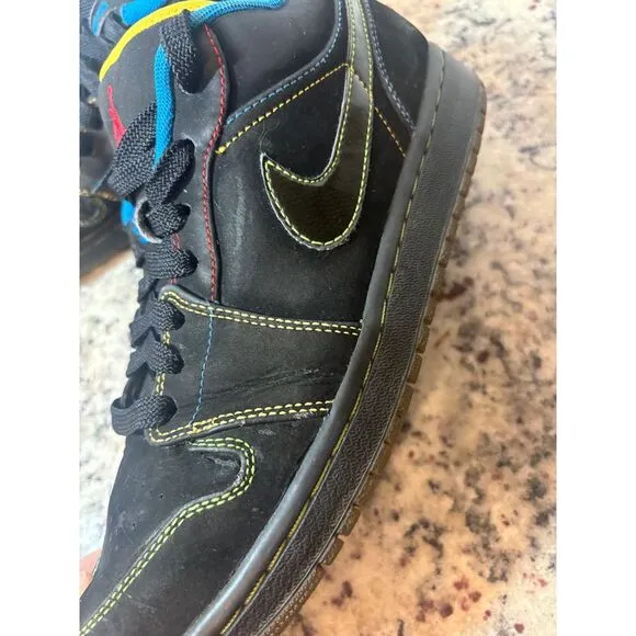 Air Jordan 1 Low Phat Olympic Black Multi Color Basketball Sneaker Athletic Rare