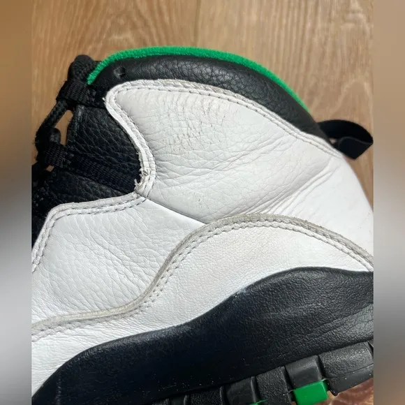 Air Jordan 10 Retro Seattle Green White Black Athletic Streetwear Shoes Size 10