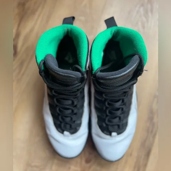 Air Jordan 10 Retro Seattle Green White Black Athletic Streetwear Shoes Size 10