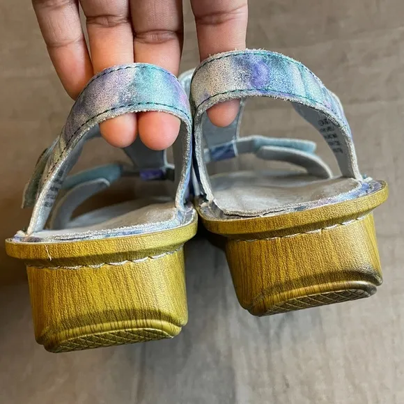 Alegria Kendra Leather Sandals Adjustable T-Straps Mermaid Metallic 8/38 KEN-298