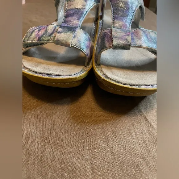 Alegria Kendra Leather Sandals Adjustable T-Straps Mermaid Metallic 8/38 KEN-298