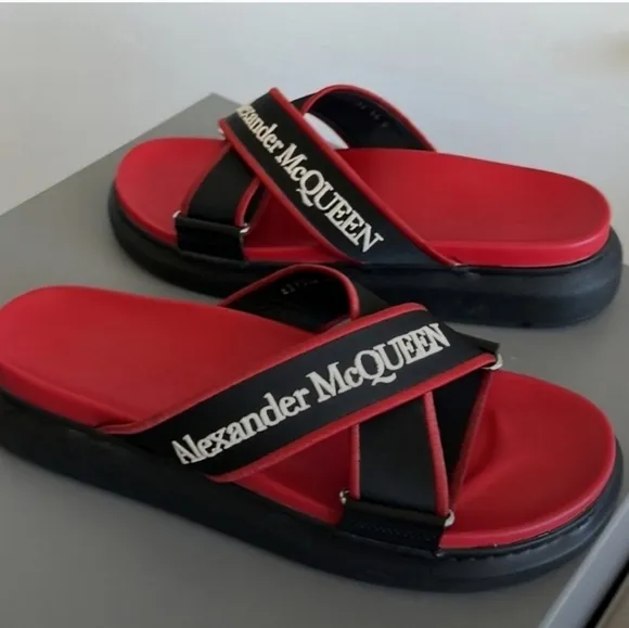 Alexander McQueen Red and Black Sandals (Mens)