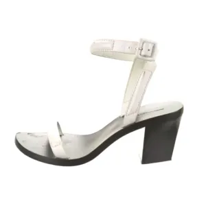 ALEXANDER WANG Leather Printed Sandals, White, size 39.5 US 9.5