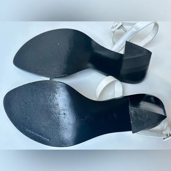 ALEXANDER WANG Leather Printed Sandals, White, size 39.5 US 9.5