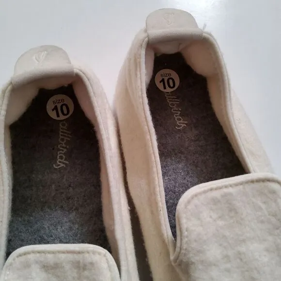 Allbirds Men's WL Wool Lounger Merino Slip On Shoes Size 10 White
