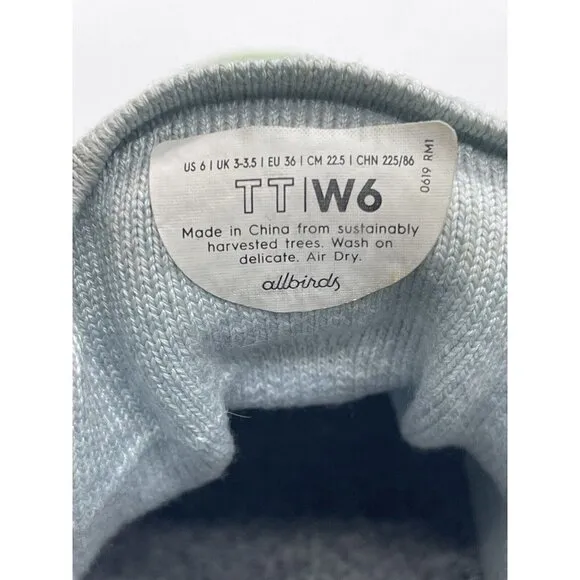 Allbirds Women's 6 Tree Toppers High Top Wool Sneakers Running Shoes Blue Green