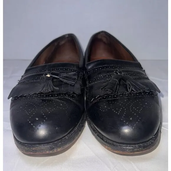 Allen Edmond Bridgeton Shoes Men's Size 12 B Black Tassel Loafers Office Church