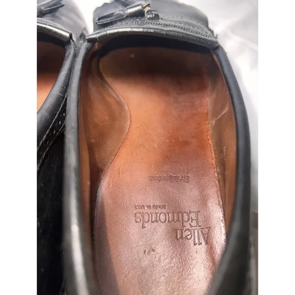 Allen Edmond Bridgeton Shoes Men's Size 12 B Black Tassel Loafers Office Church