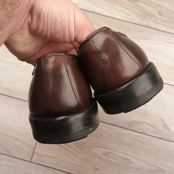 ALLEN‎ EDMONDS Grayson Brown Leather SHELL Sz 10 A Mens Tassel Loafers Shoes