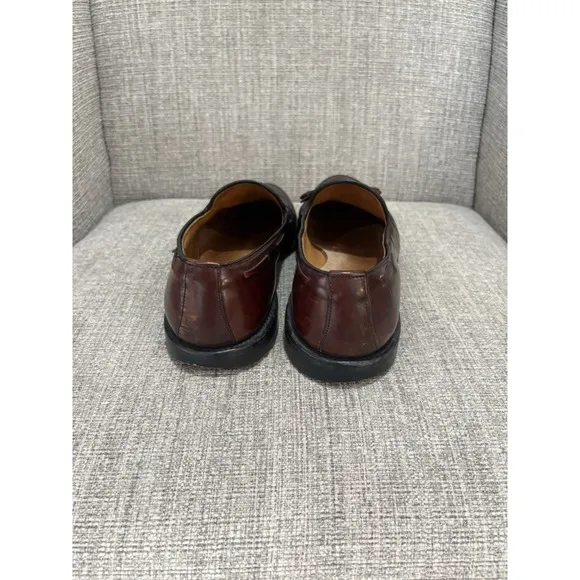 Allen Edmonds Grayson Mens 13 B Leather Tassel Loafers Cognac Brown Dress Shoes