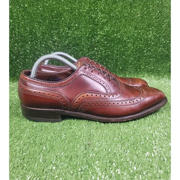 Allen‎ Edmonds McAllister Oxford Wingtip Dress Shoes Brown Mens 10.5B