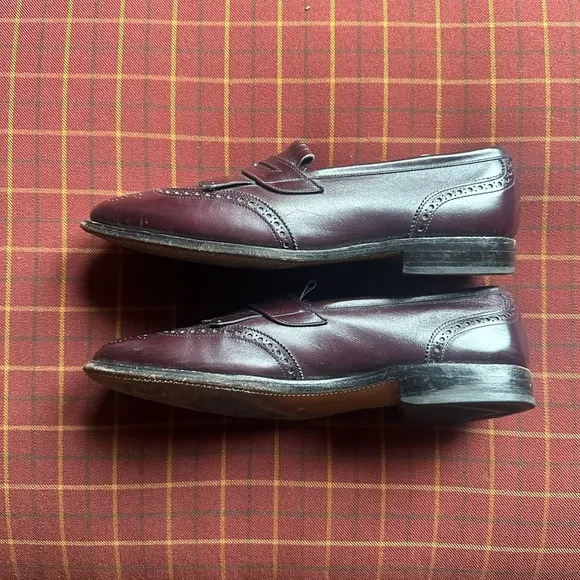 ALLEN EDMONDS 👞 Men’s Burgundy All Leather ‘Wakefield’ Kiltie Loafer - 10.5 D