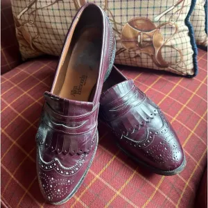 ALLEN EDMONDS 👞 Men’s Burgundy All Leather ‘Wakefield’ Kiltie Loafer - 10.5 D