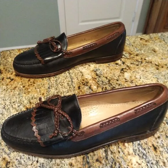 Allen Edmonds Men’s Woodstock Shoes Black Brown Tassels Leather Loafers Sz 11 C