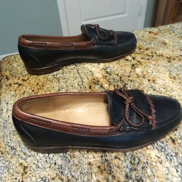 Allen Edmonds Men’s Woodstock Shoes Black Brown Tassels Leather Loafers Sz 11 C