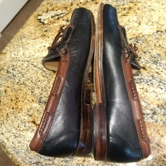 Allen Edmonds Men’s Woodstock Shoes Black Brown Tassels Leather Loafers Sz 11 C