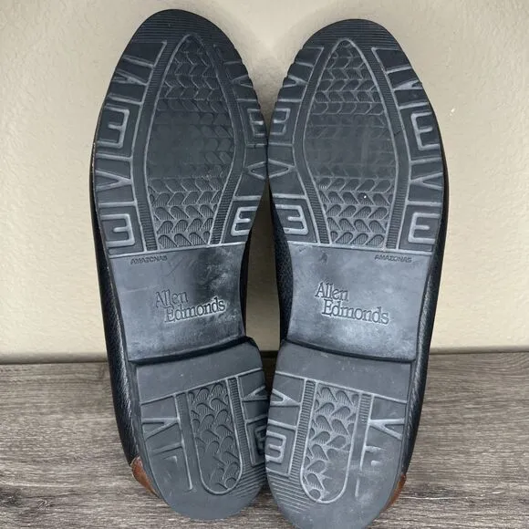 Allen Edmonds Nashua Leather Tassel Loafers Mens 11 D Black Brown Slip On Shoes