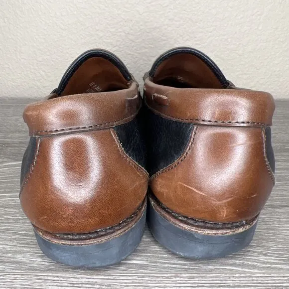 Allen Edmonds Nashua Leather Tassel Loafers Mens 11 D Black Brown Slip On Shoes