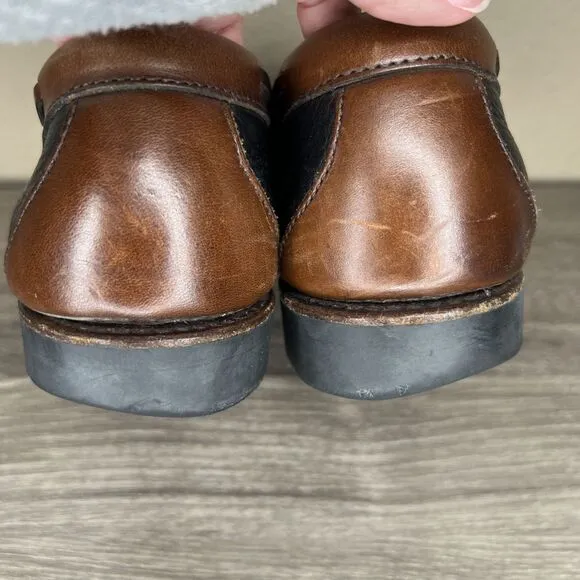 Allen Edmonds Nashua Leather Tassel Loafers Mens 11 D Black Brown Slip On Shoes