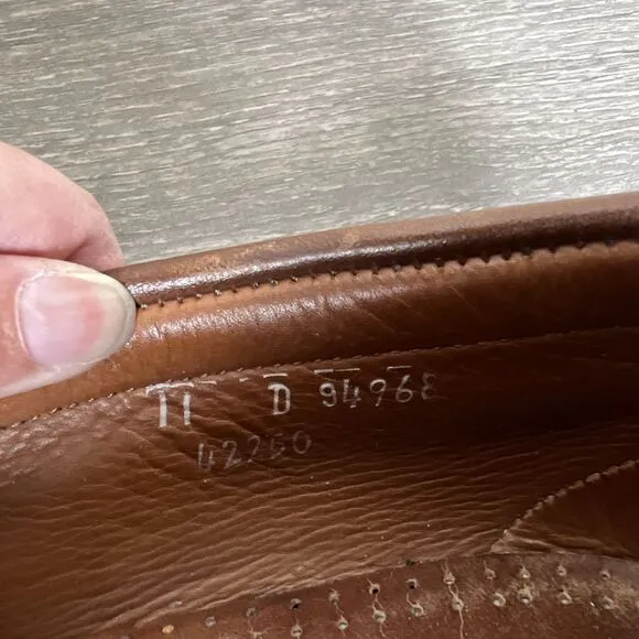 Allen Edmonds Nashua Leather Tassel Loafers Mens 11 D Black Brown Slip On Shoes