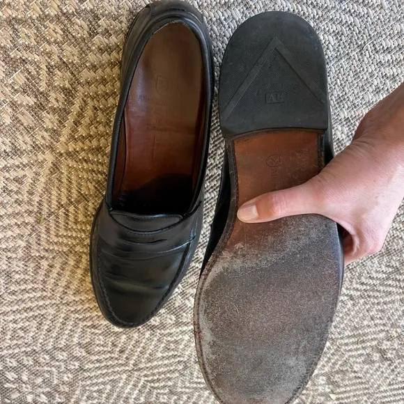 Allen Edmonds Patriot Mens Size 11.5 Black Slip‎ on Penny Loafers Shoes Leather