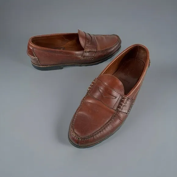 ALLEN‎ EDMONDS Rockland Men's Brown Leather Penny Loafer Shoes 42556 - SIZE 13 D