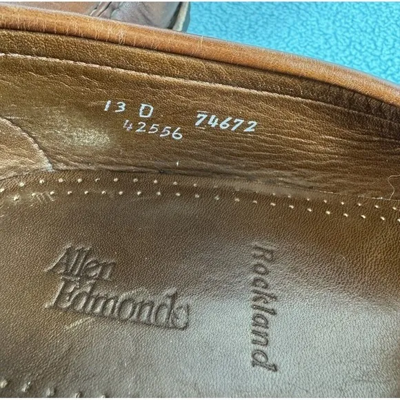 ALLEN‎ EDMONDS Rockland Men's Brown Leather Penny Loafer Shoes 42556 - SIZE 13 D