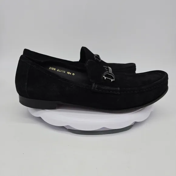Allen Edmonds Shoes Men 10.5D Vinci Loafers Black Suede Oxford Moccasin