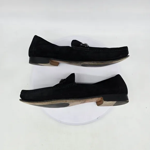 Allen Edmonds Shoes Men 10.5D Vinci Loafers Black Suede Oxford Moccasin