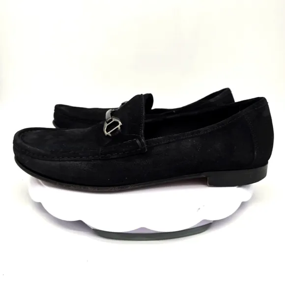Allen Edmonds Shoes Men 10.5D Vinci Loafers Black Suede Oxford Moccasin