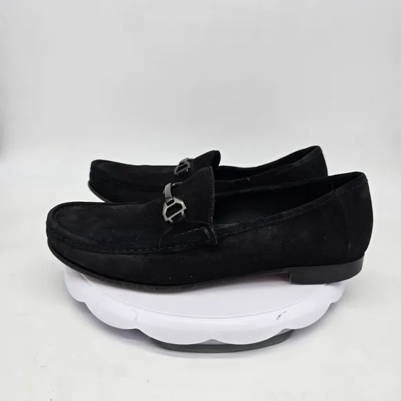 Allen Edmonds Shoes Men 10.5D Vinci Loafers Black Suede Oxford Moccasin