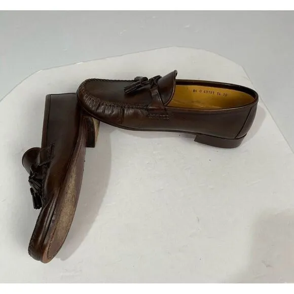 Allen Edmonds Urbino Moccasins Loafers Shoes Men SZ 8.1/2 Brown Calfskin Tassel