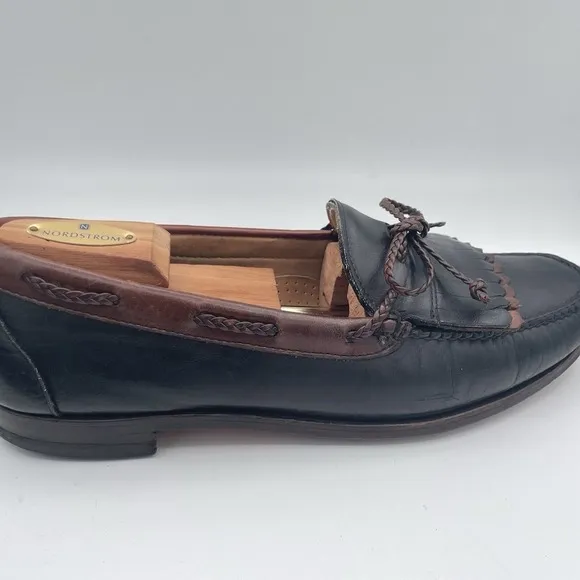 Allen Edmonds Woodstock Loafers Mens Size 12 Black Leather Kiltie Loafers Shoes