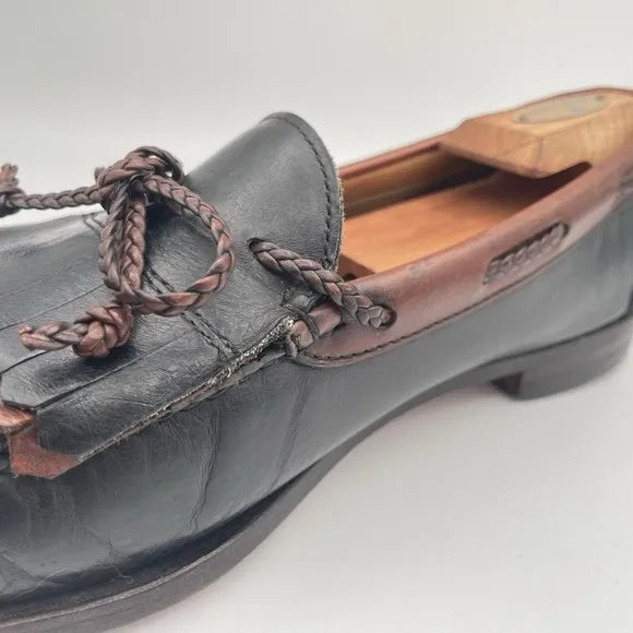 Allen Edmonds Woodstock Loafers Mens Size 12 Black Leather Kiltie Loafers Shoes