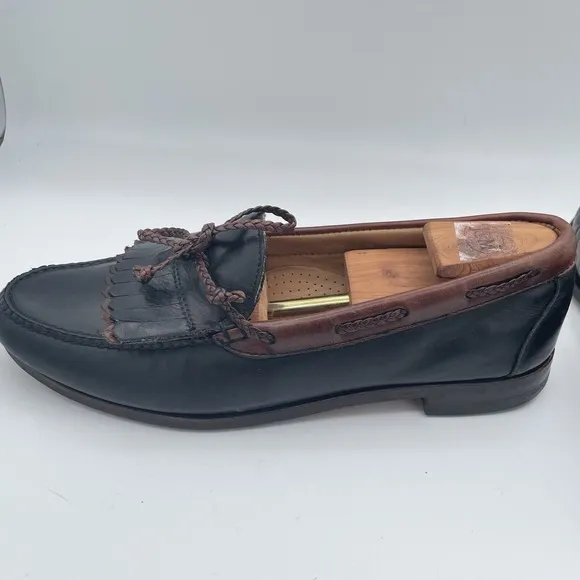Allen Edmonds Woodstock Loafers Mens Size 12 Black Leather Kiltie Loafers Shoes