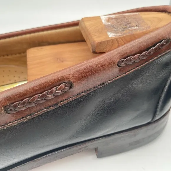 Allen Edmonds Woodstock Loafers Mens Size 12 Black Leather Kiltie Loafers Shoes