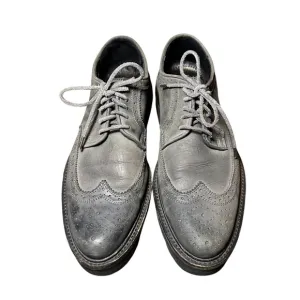 Allsaints Mens Brogue Gray Leather Chunky Wingtip Loafers Lace Up Size 42 US 9.5