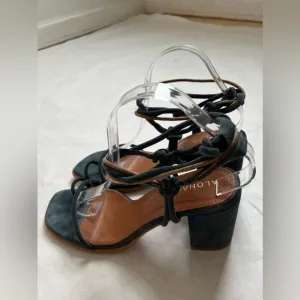 ALOHAS Grace Slate  Gray Suede Sandals Size 40 US 9.5