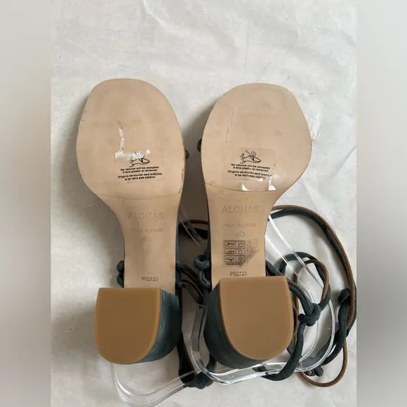 ALOHAS Grace Slate  Gray Suede Sandals Size 40 US 9.5