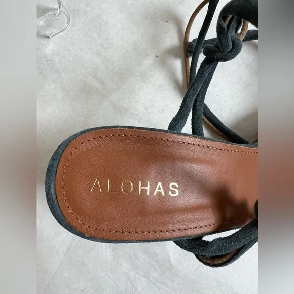 ALOHAS Grace Slate  Gray Suede Sandals Size 40 US 9.5