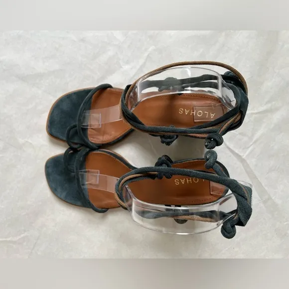 ALOHAS Grace Slate  Gray Suede Sandals Size 40 US 9.5