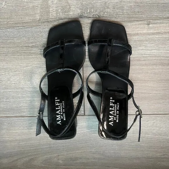 Amalfi black patent leather square